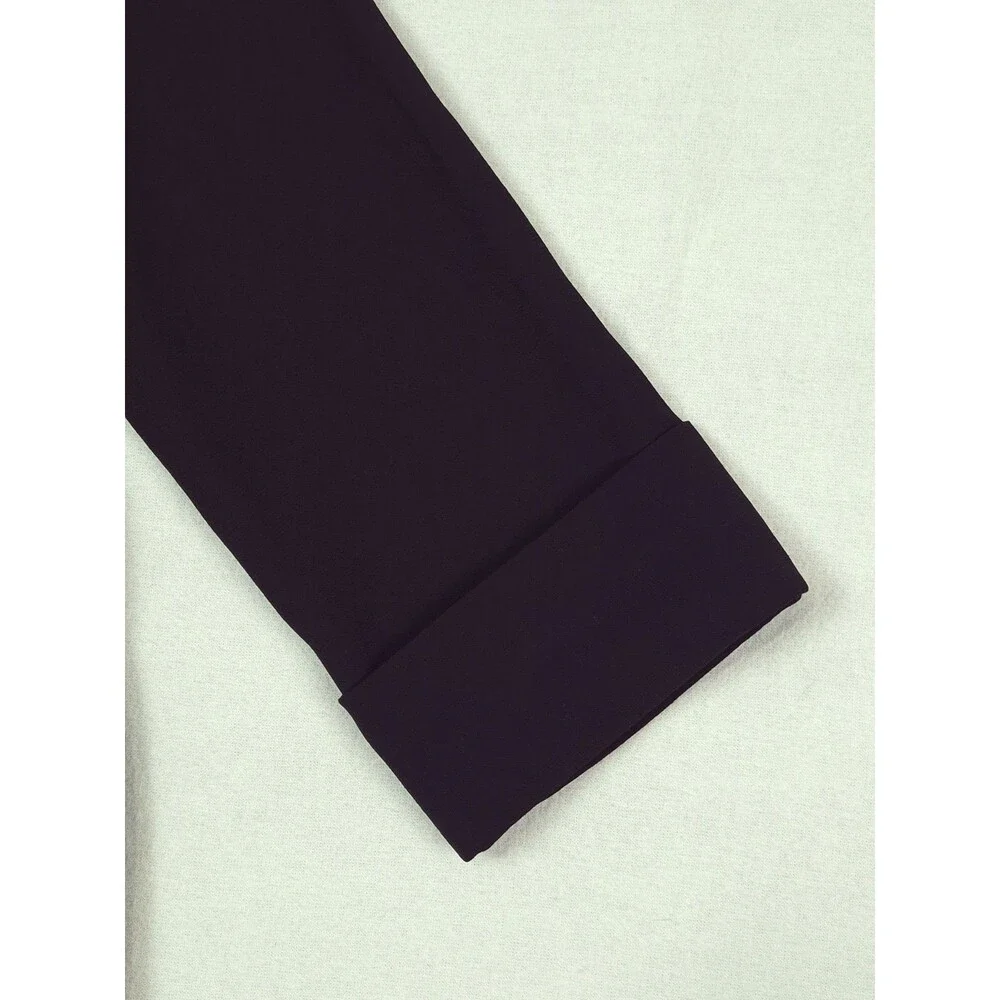 COS Funnel Neck Top S Black Minimalist Boxy Oversized 3/4 Sleeve Quiet Luxury